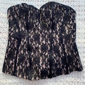 🖤GUESS BUSTIER TANK TOP-CORSET BLACK/NUDE /STRAPS THAT YOU CAN REMOVE SIZE S